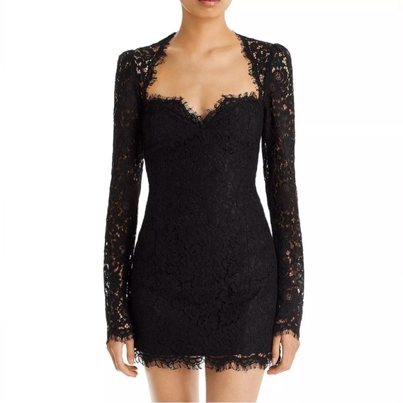 Bardot Dresses & Skirts - Bardot Women's Faedra Dress Size Black Long Sleeve Floral Lace Dress Size M